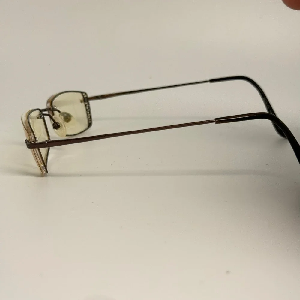 Norma Kamali 7236 Brown Eyeglass Frames Semi Rimless Rectangular  Eyewear
